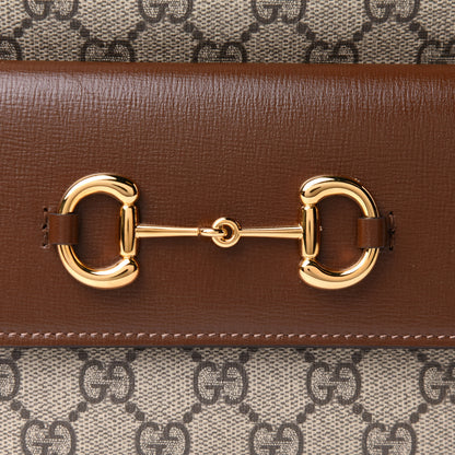 Gucci GG Supreme Monogram Small Horsebit 1955 Shoulder Bag Beige Brown Sugar 9 of 11