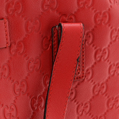 Gucci Guccissima Medium Zippered Shopping Tote Red 12 of 12