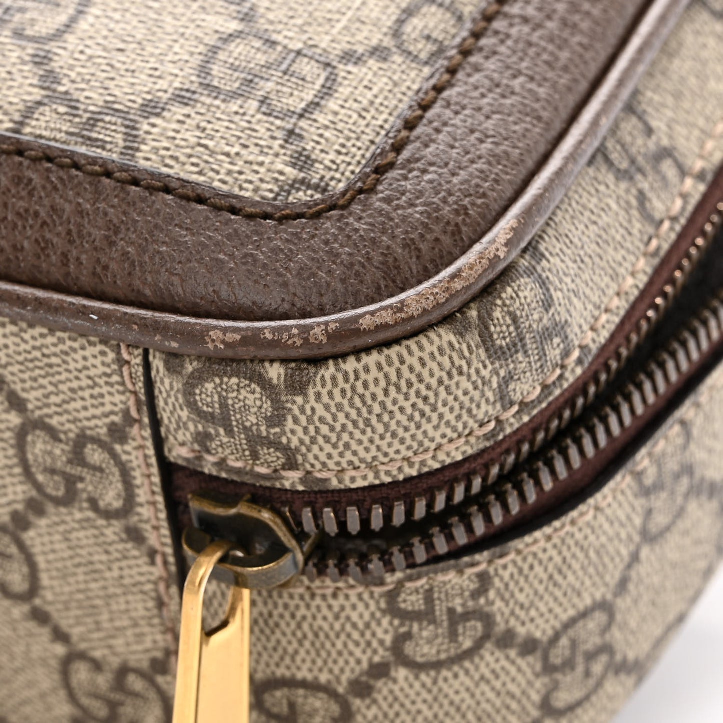 GG Supreme Monogram Web Small Ophidia Top Handle Shoulder Bag Brown