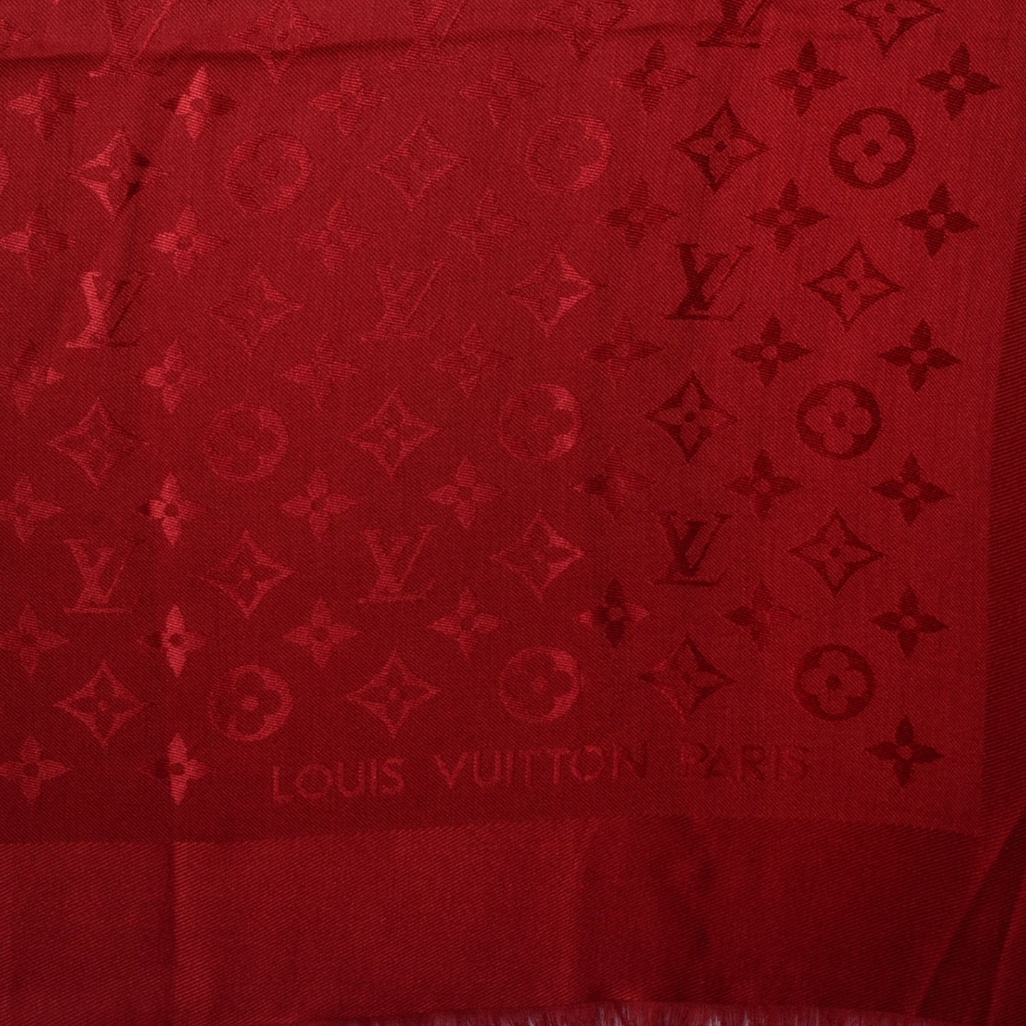 Silk Wool Monogram Shawl Pomme D'Amour