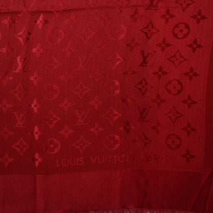 Louis Vuitton Silk Wool Monogram Shawl Pomme D'Amour 4 of 5