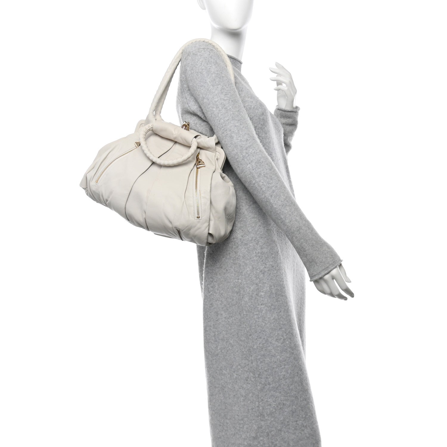 Christian Louboutin Calfskin Loubette Shoulder Bag White 2 of 13