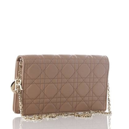 Christian Dior Lambskin Cannage Lady Dior Pouch Beige 3 of 13