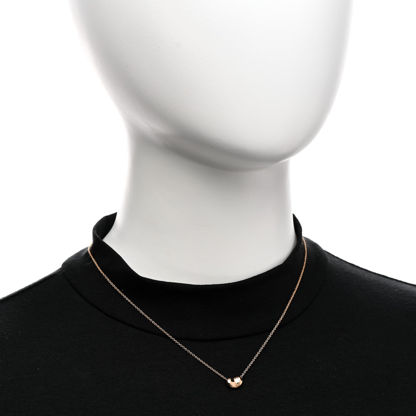 18K Rose Gold 9mm Elsa Peretti Bean Pendant Necklace