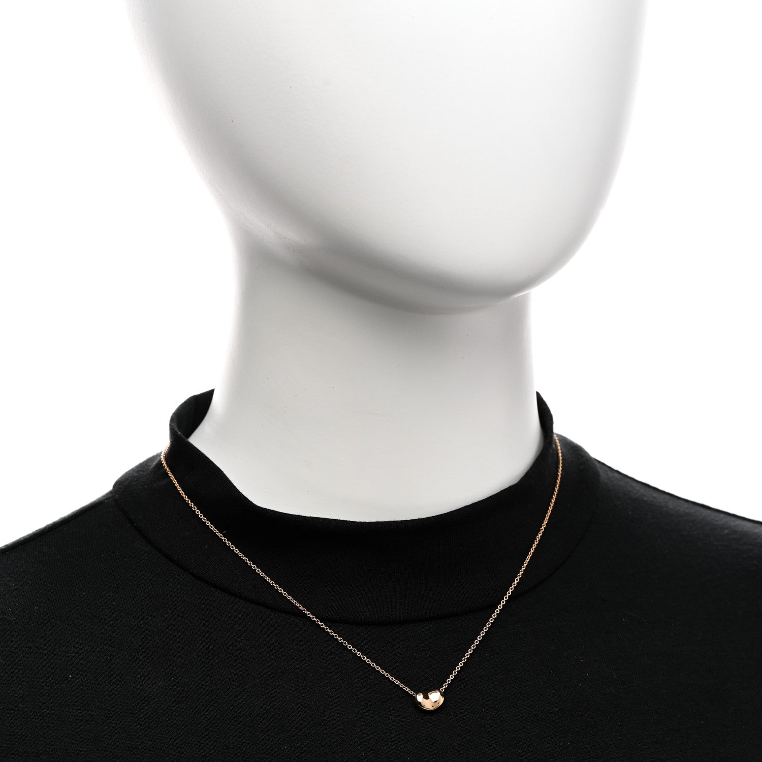Tiffany 18K Rose Gold 9mm Elsa Peretti Bean Pendant Necklace 2 of 5
