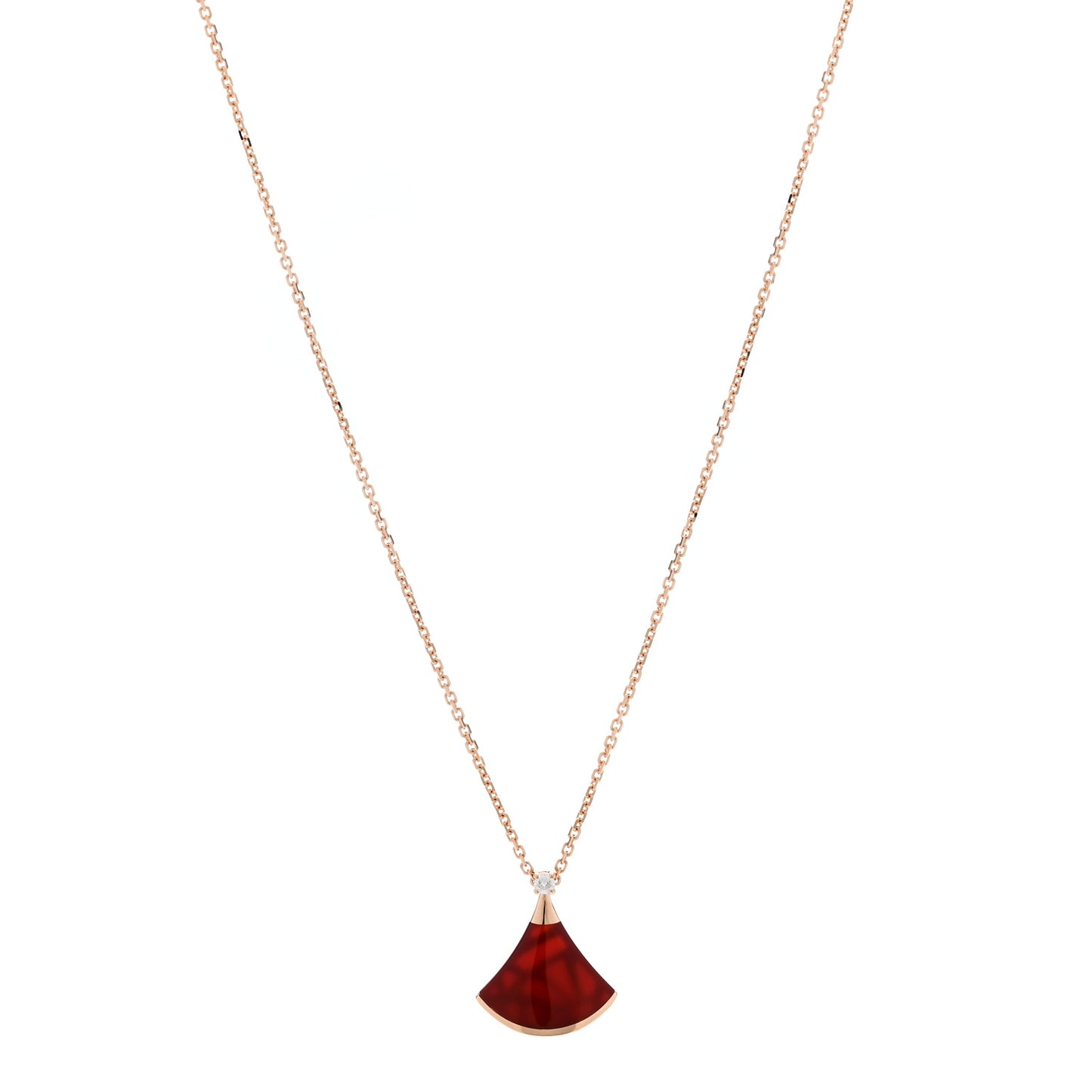 18K Rose Gold Diamond Carnelian Divas' Dream Pendant Necklace