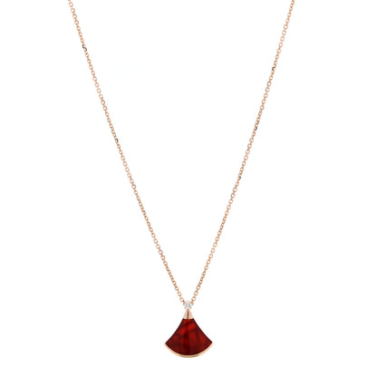 Bulgari 18K Rose Gold Diamond Carnelian Divas' Dream Pendant Necklace 1 of 7