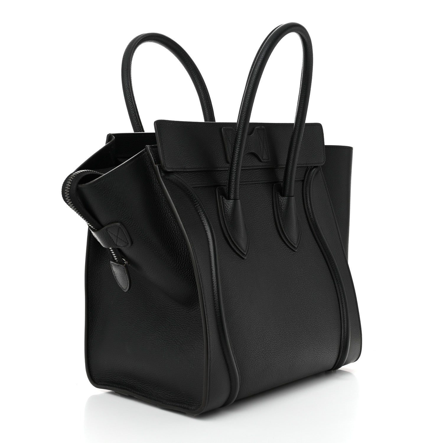 Celine Drummed Calfskin Mini Luggage Black 3 of 10