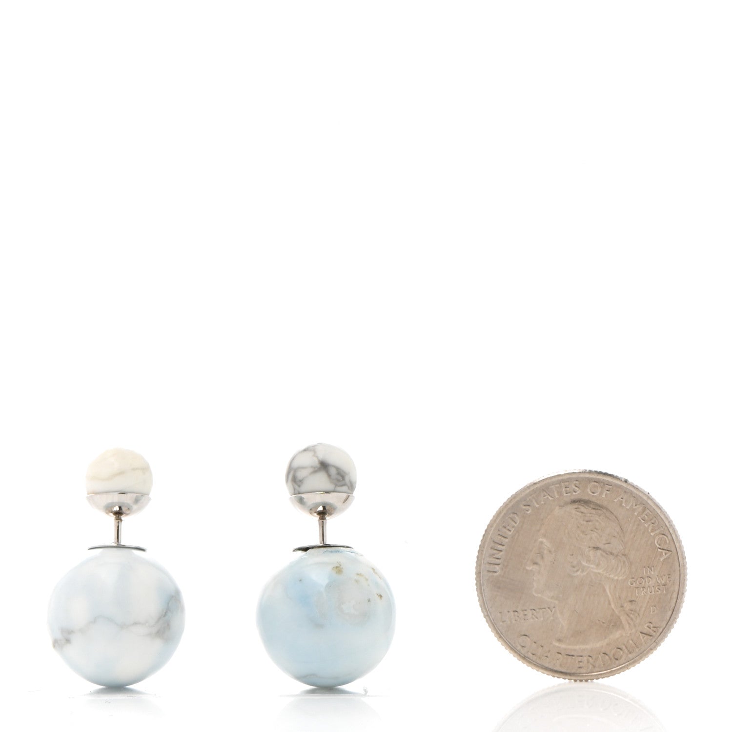 Christian Dior Palladium Mise En Dior Tribal Earrings White 2 of 5