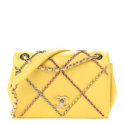 Chanel Lambskin Small Entwined Chain Flap Yellow Multicolor 1 of 11