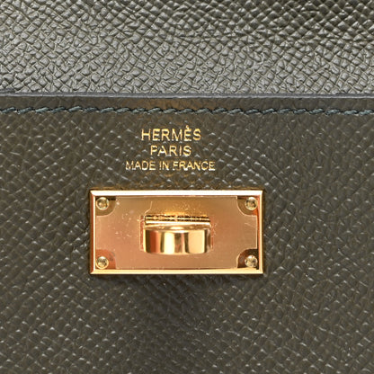 Hermes Epsom Kelly Pocket Compact Wallet Vert De Gris 6 of 7