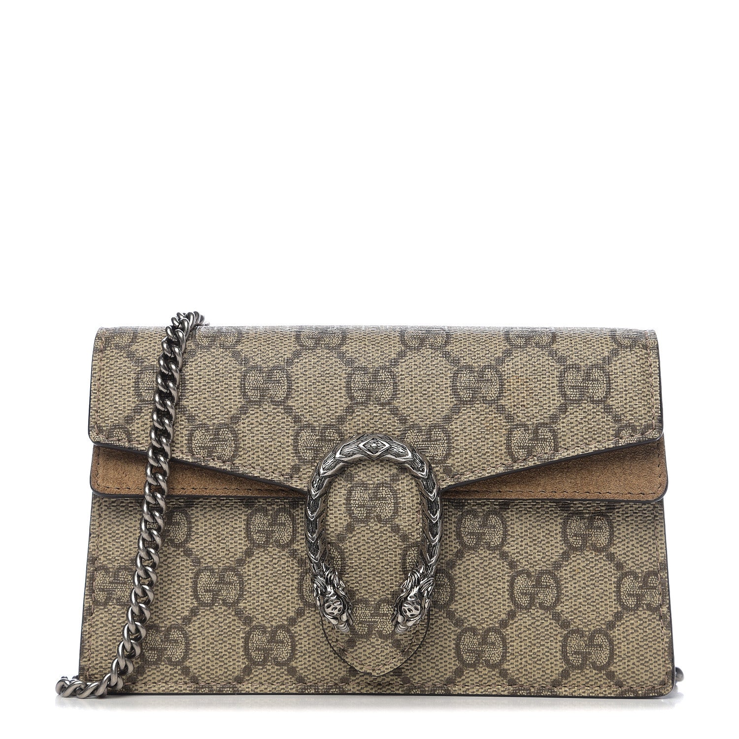 Gucci GG Supreme Monogram Super Mini Dionysus Shoulder Bag Taupe 1 of 9