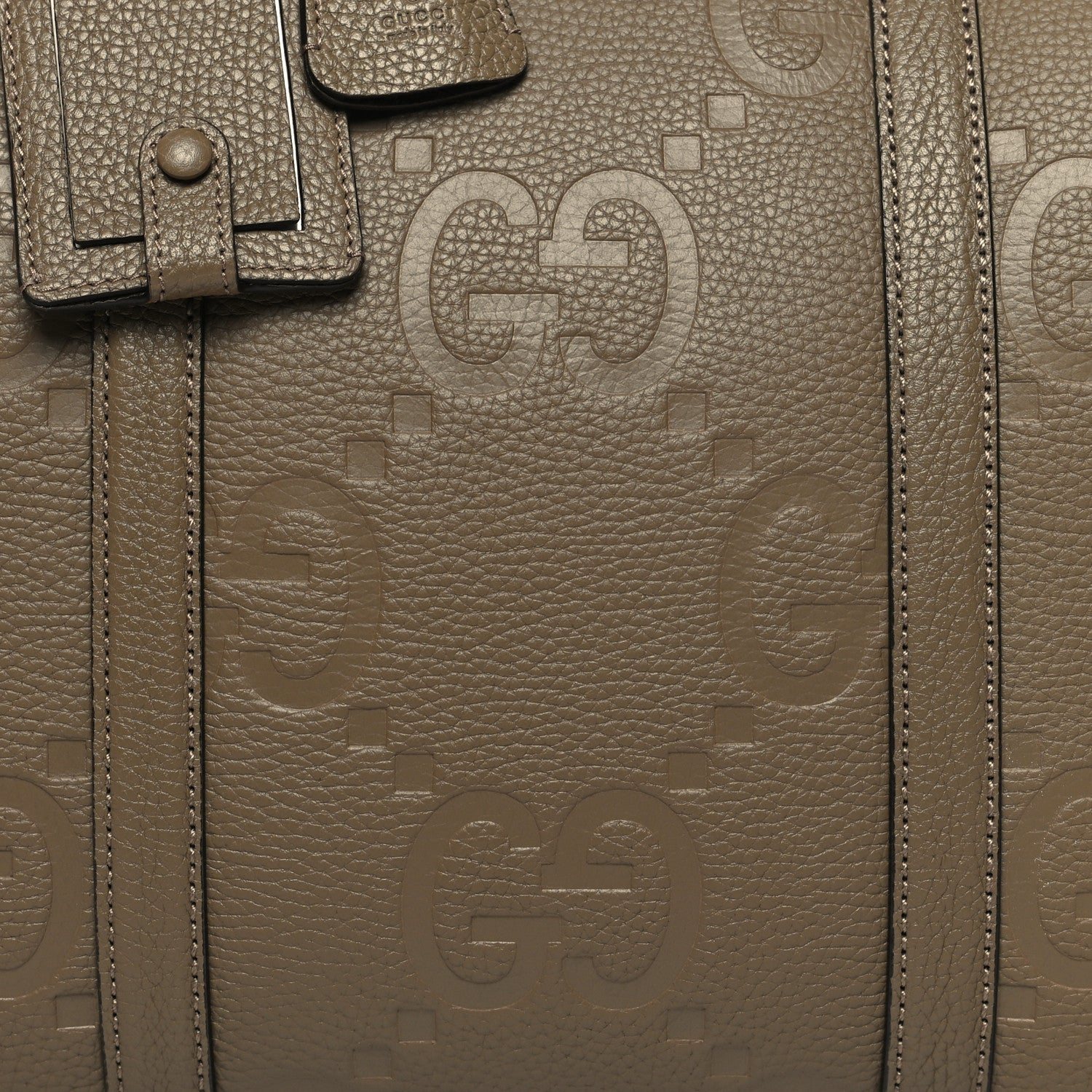 Gucci Piuma Calfskin Jumbo GG Embossed Large Duffle Bag Good Taupe 8 of 12