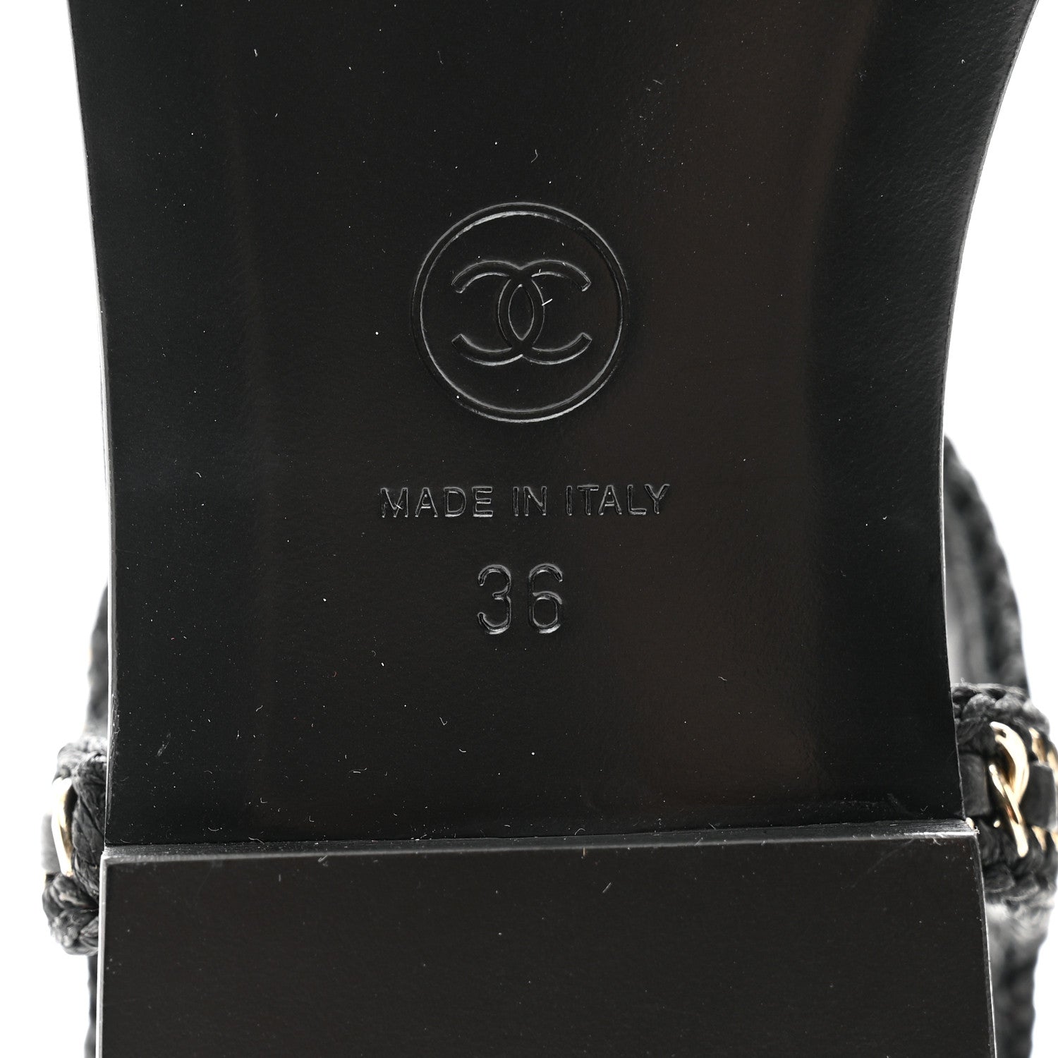 Chanel Lambskin Embroidered CC Thong Sandals 36 Black 7 of 10