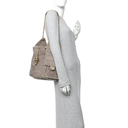 Chanel Suede Quilted Medium Chanel 25 Handbag Grey 2 of 12