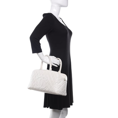 Chanel Caviar Quilted Large Bowler White 2 of 18