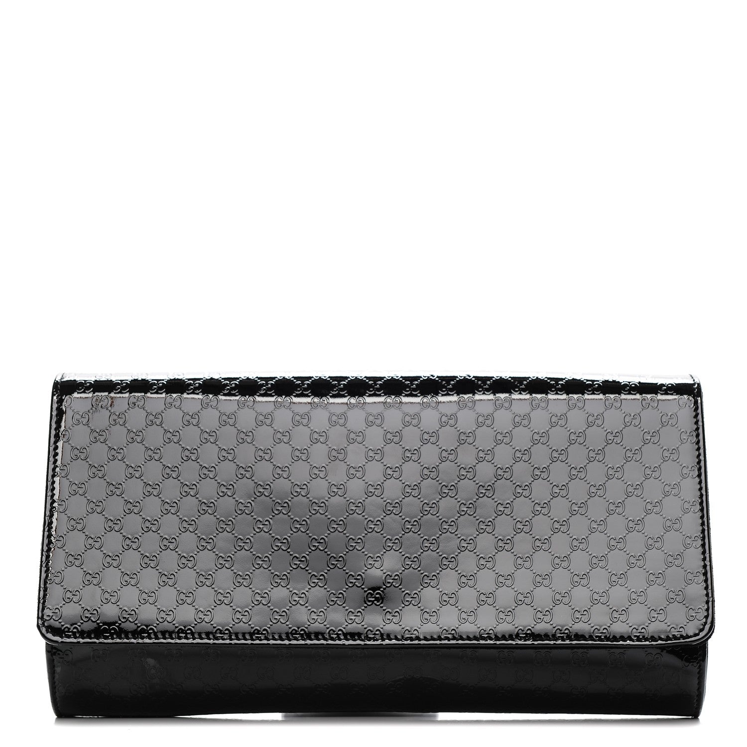 Gucci Patent Microguccissima Medium Broadway Clutch Black 1 of 7