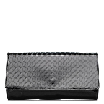 Gucci Patent Microguccissima Medium Broadway Clutch Black 1 of 7