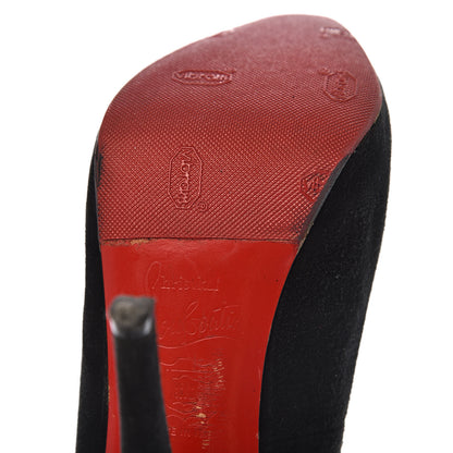 Christian Louboutin Suede Royal Miss Clichy 140 Pumps 37 Black 17 of 19