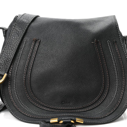 Chloe Grained Calfskin Medium Marcie Saddle Bag Black 8 of 10