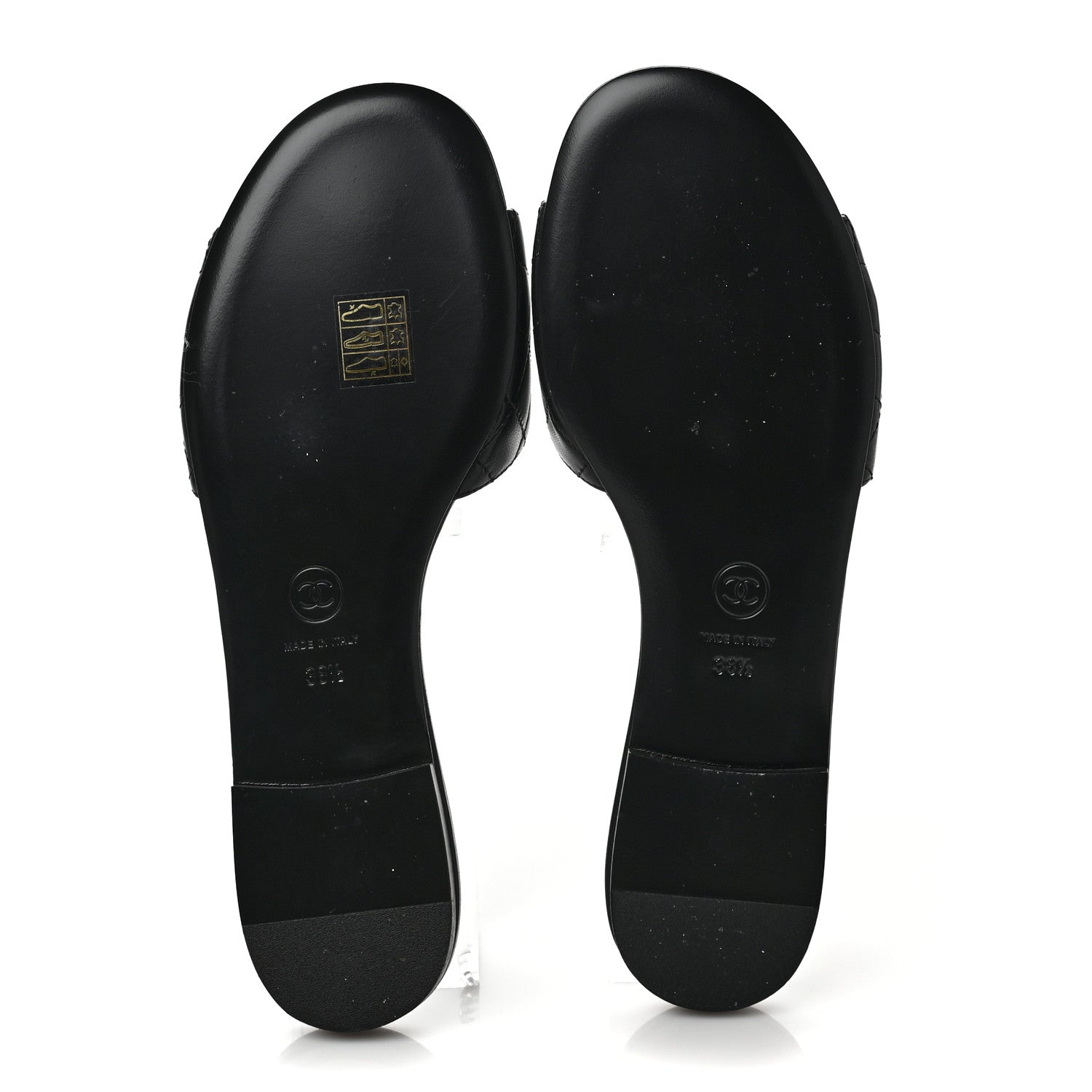 Chanel Lambskin Quilted CC Turnlock Sandals 38.5 Black 5 of 8