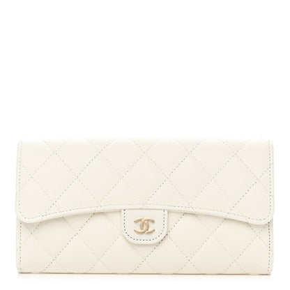 Chanel Caviar Quilted Large Flap Wallet White 1 of 9