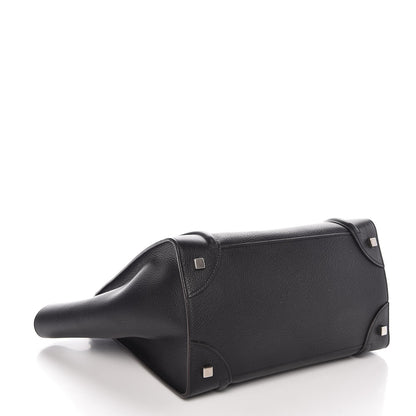 Celine Drummed Calfskin Mini Luggage Black 4 of 8