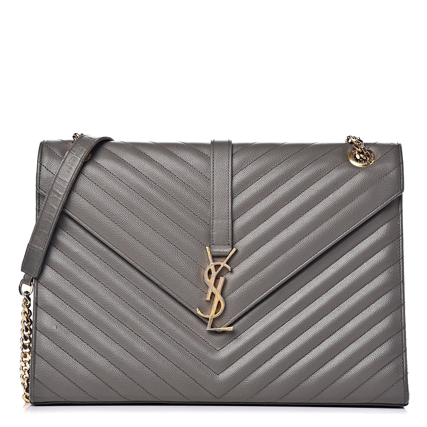 Grain De Poudre Matelasse Chevron Large Monogram Satchel Earth