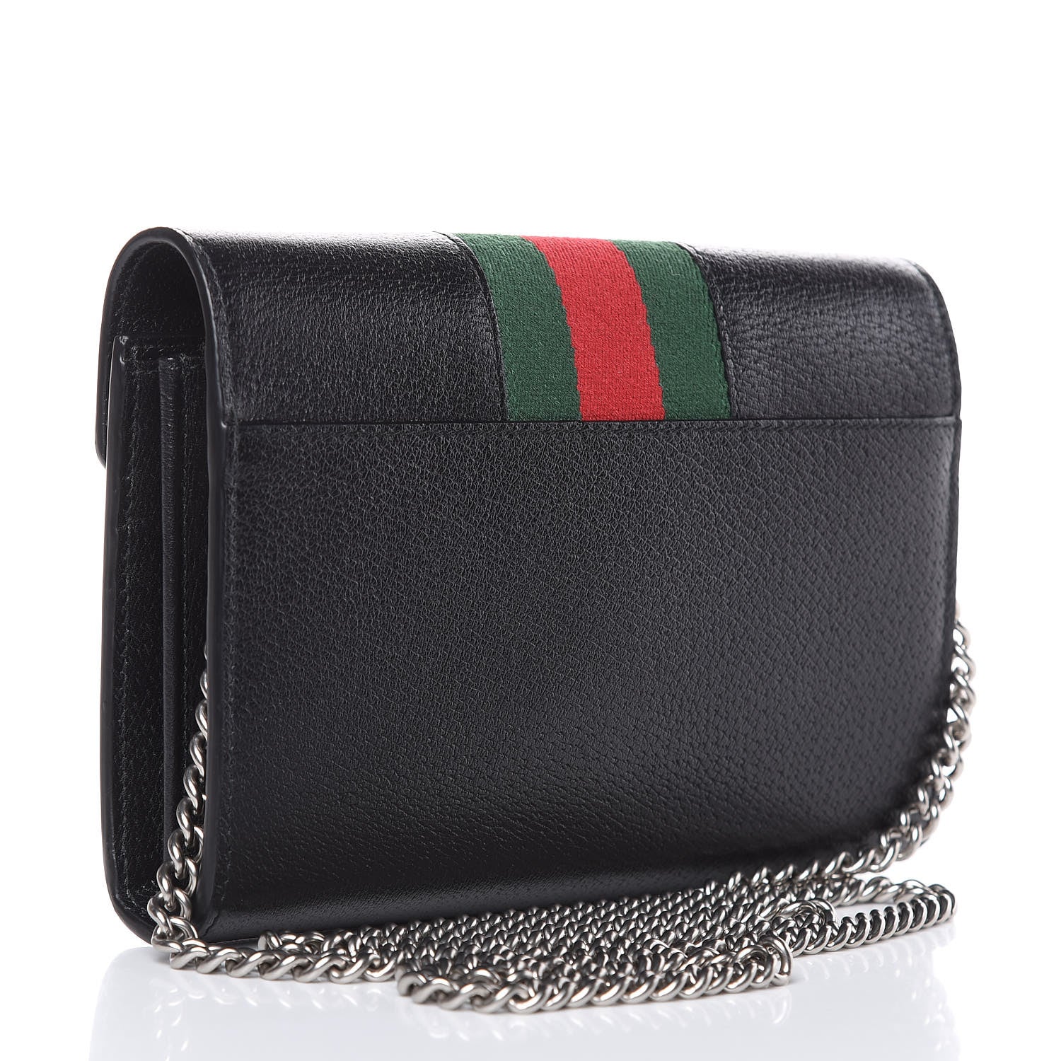 Gucci Calfskin Web Mini Dionysus Chain Wallet Black 3 of 9