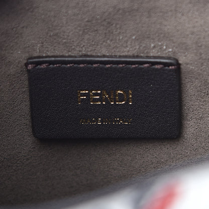 Fendi X FILA Calfskin F is Fendi Mania Fringe Mini Mon Tresor Bucket Bag White 7 of 16