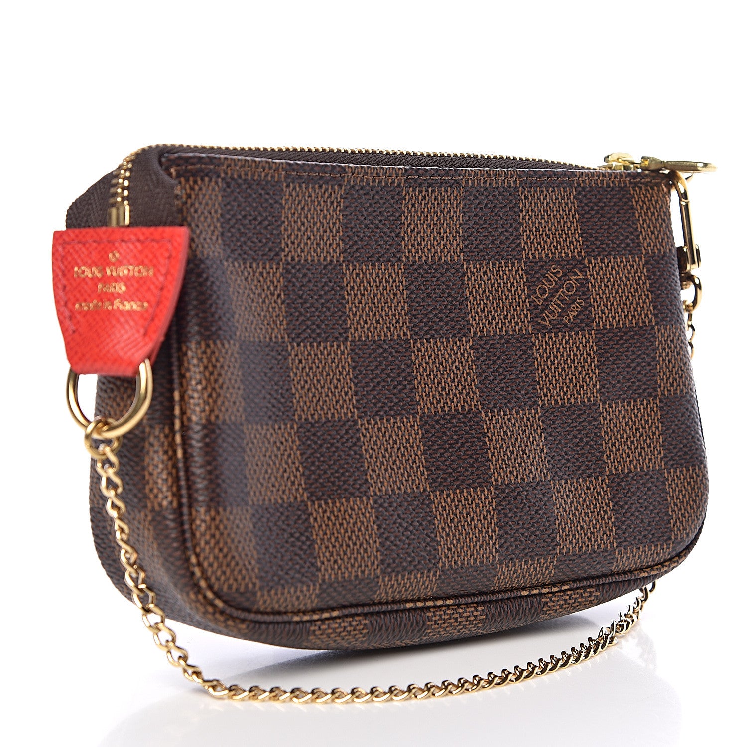 Louis Vuitton Damier Ebene 2019 Christmas Animation Mini Pochette Accessories Red 3 of 8