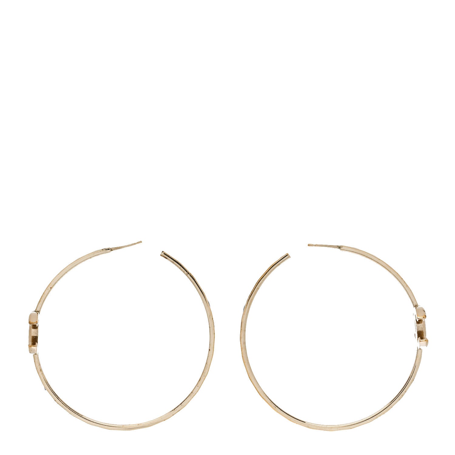 Chanel CC Large Hoop Earrings Gold 3 of 4