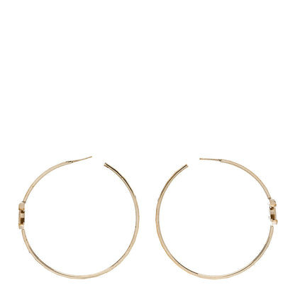 Chanel CC Large Hoop Earrings Gold 3 of 4
