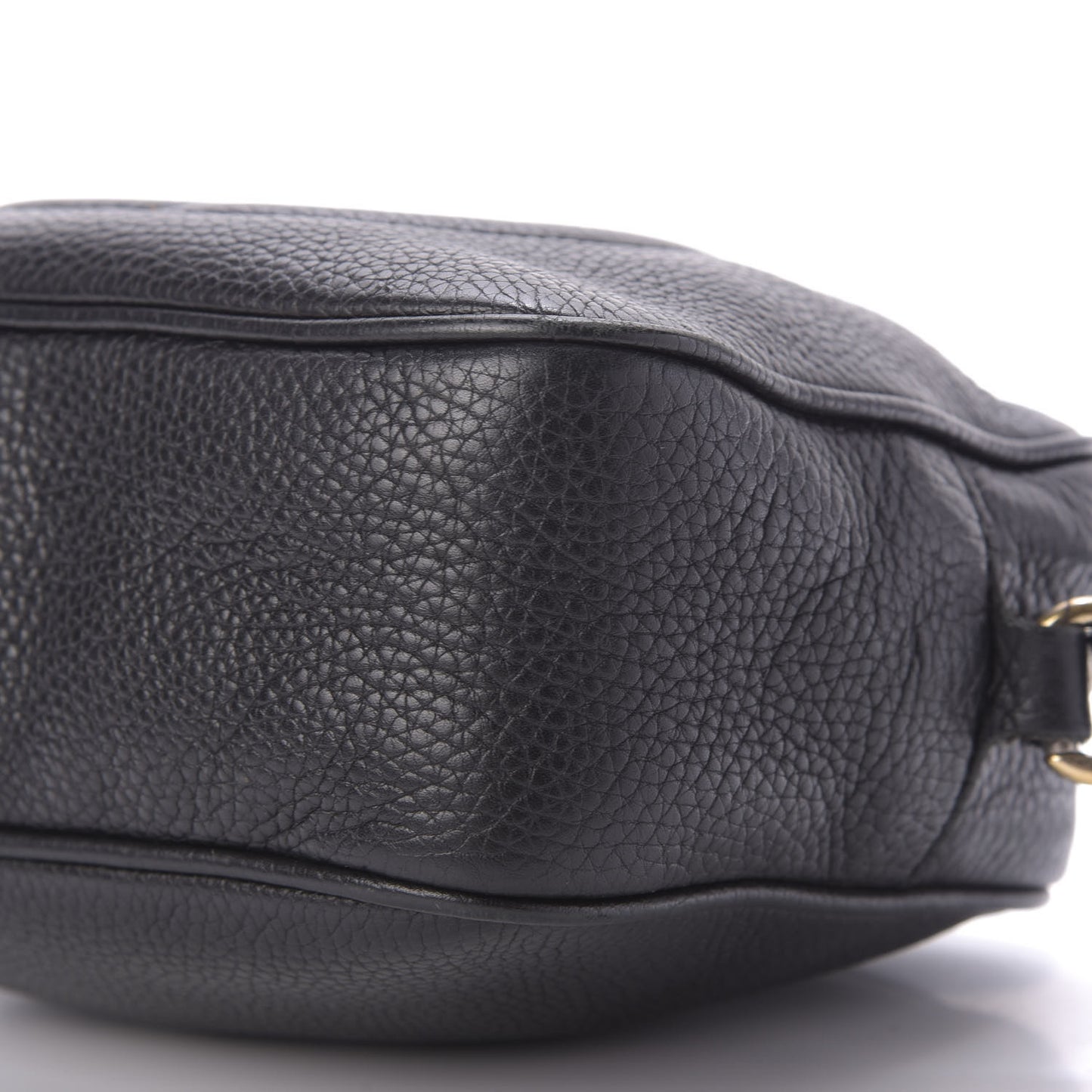 Pebbled Calfskin Small Soho Disco Bag Black