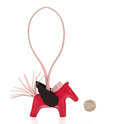 Hermes Milo Lambskin Grigri Rodeo Pegase Horse Bag Charm PM Framboise Rose Sakura Rouge Sellier 2 of 5