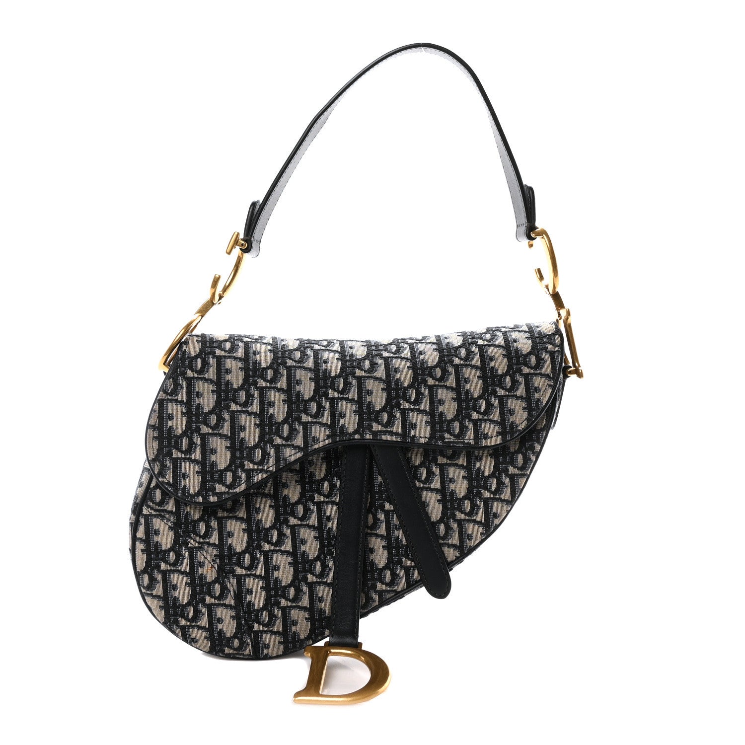 Christian Dior Oblique Saddle Bag Blue 1 of 10