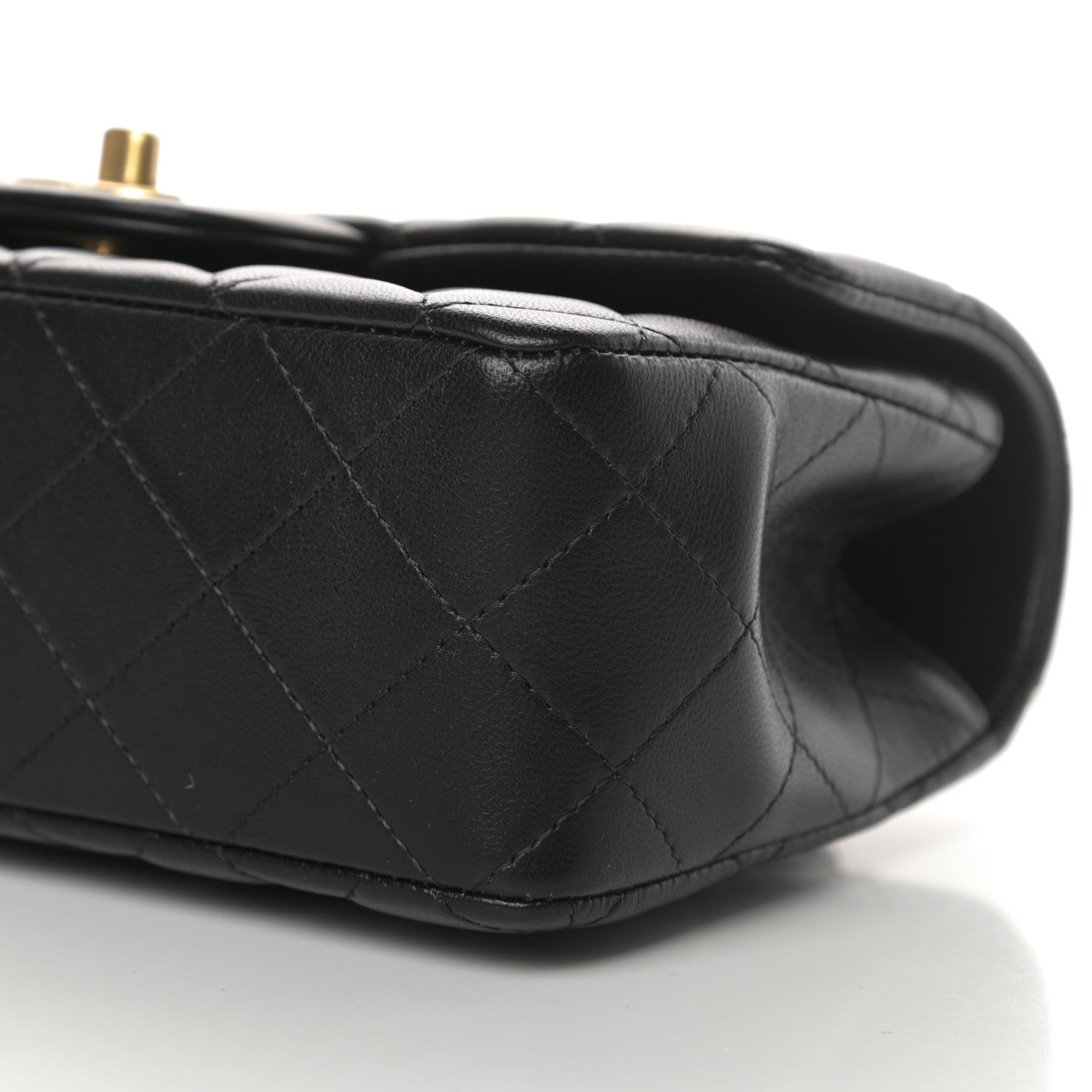 Chanel Lambskin Quilted Mini Top Handle Rectangular Flap Black 10 of 11