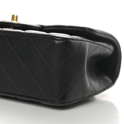Chanel Lambskin Quilted Mini Top Handle Rectangular Flap Black 10 of 11