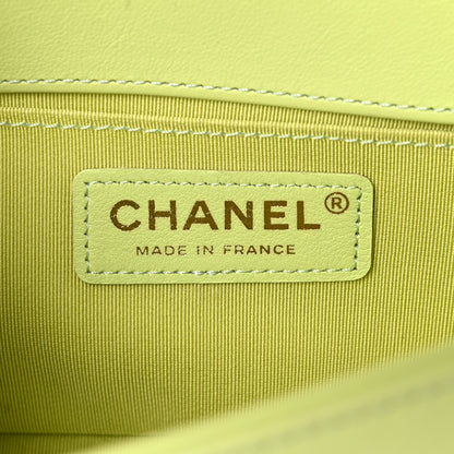 Chanel Calfskin Chevron Quilted Small Boy Flap Light Green 6 of 11