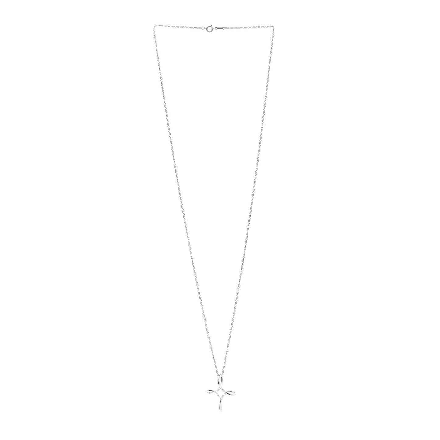 Sterling Silver Elsa Peretti Infinity Cross Pendant Necklace