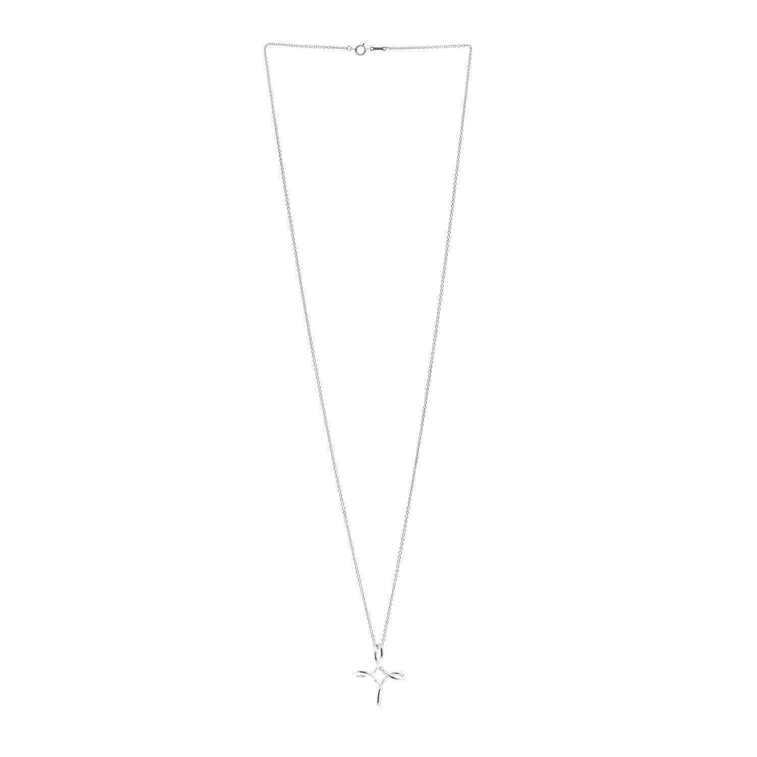 Tiffany Sterling Silver Elsa Peretti Infinity Cross Pendant Necklace 3 of 5