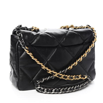 Chanel Goatskin Quilted Large 19 Flap Black 2 of 10