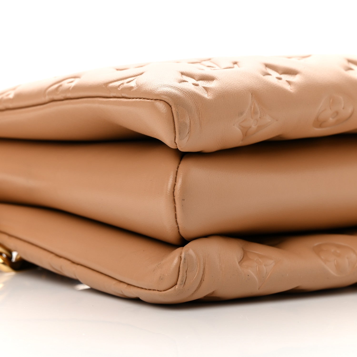 Louis Vuitton Lambskin Embossed Monogram Coussin PM Camel 9 of 12