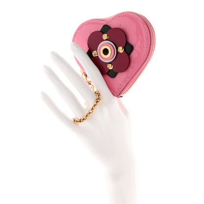 Louis Vuitton Vernis Flower Heart Coin Purse Light Pink 2 of 7