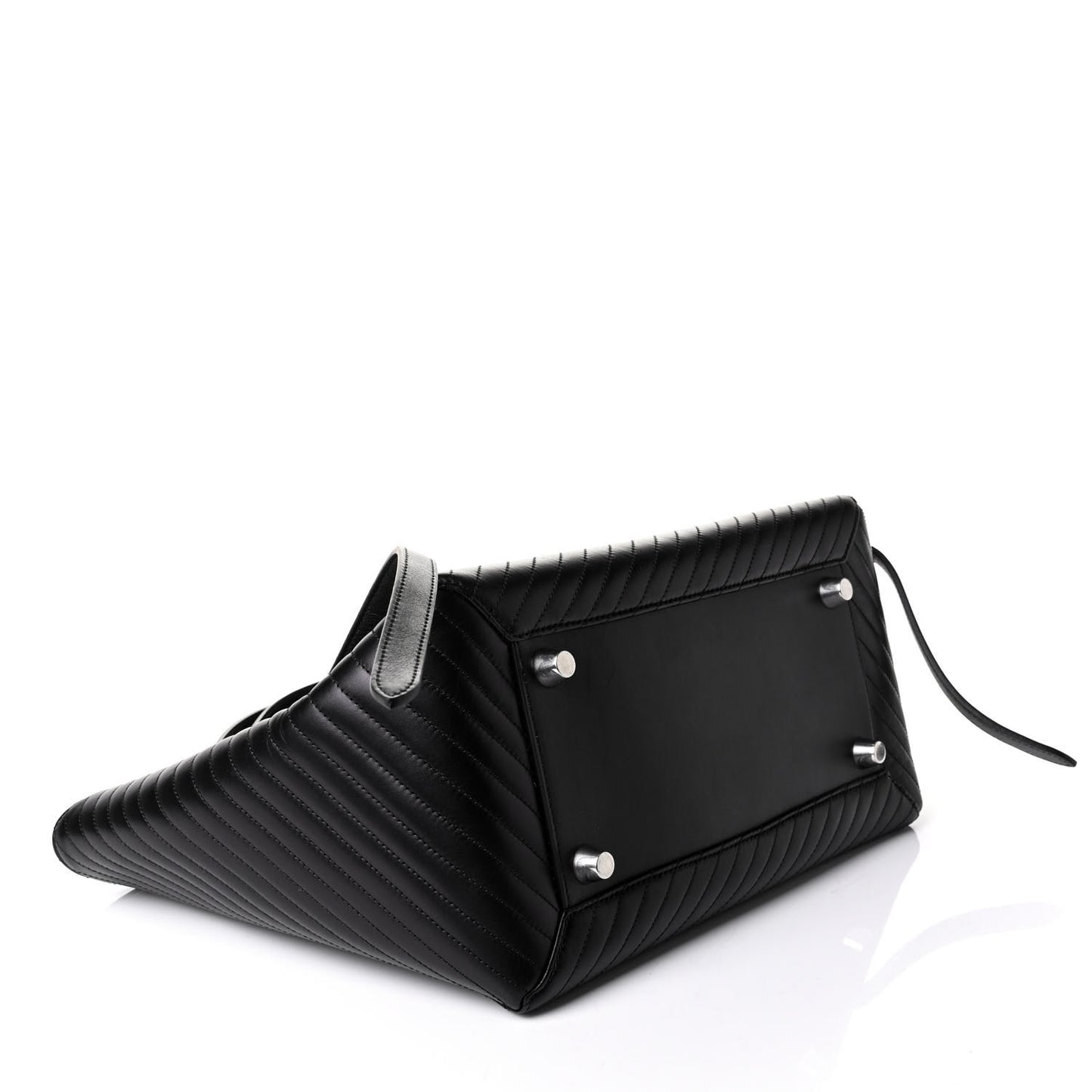 Calfskin Diagonal Quilted Mini Belt Bag Black