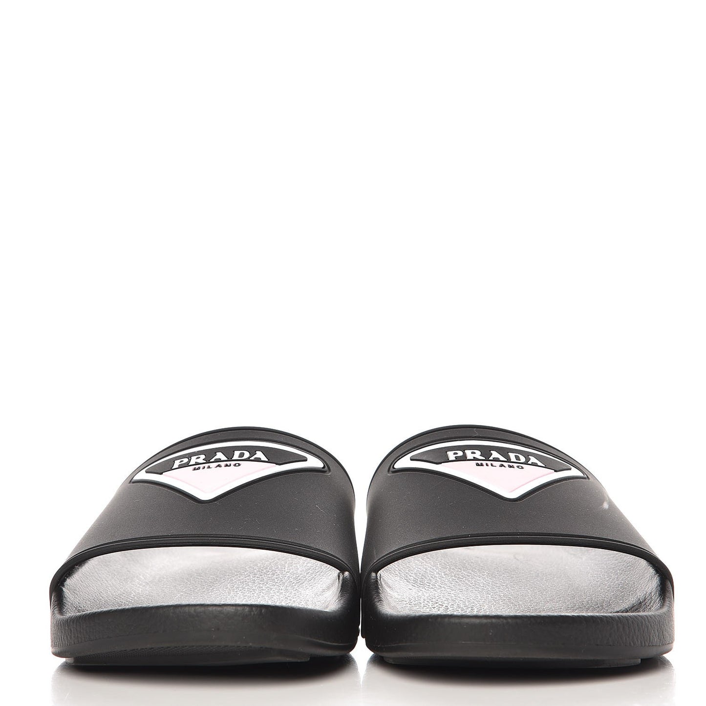 PVC Logo Embossed Pool Slide Sandals 40 Black