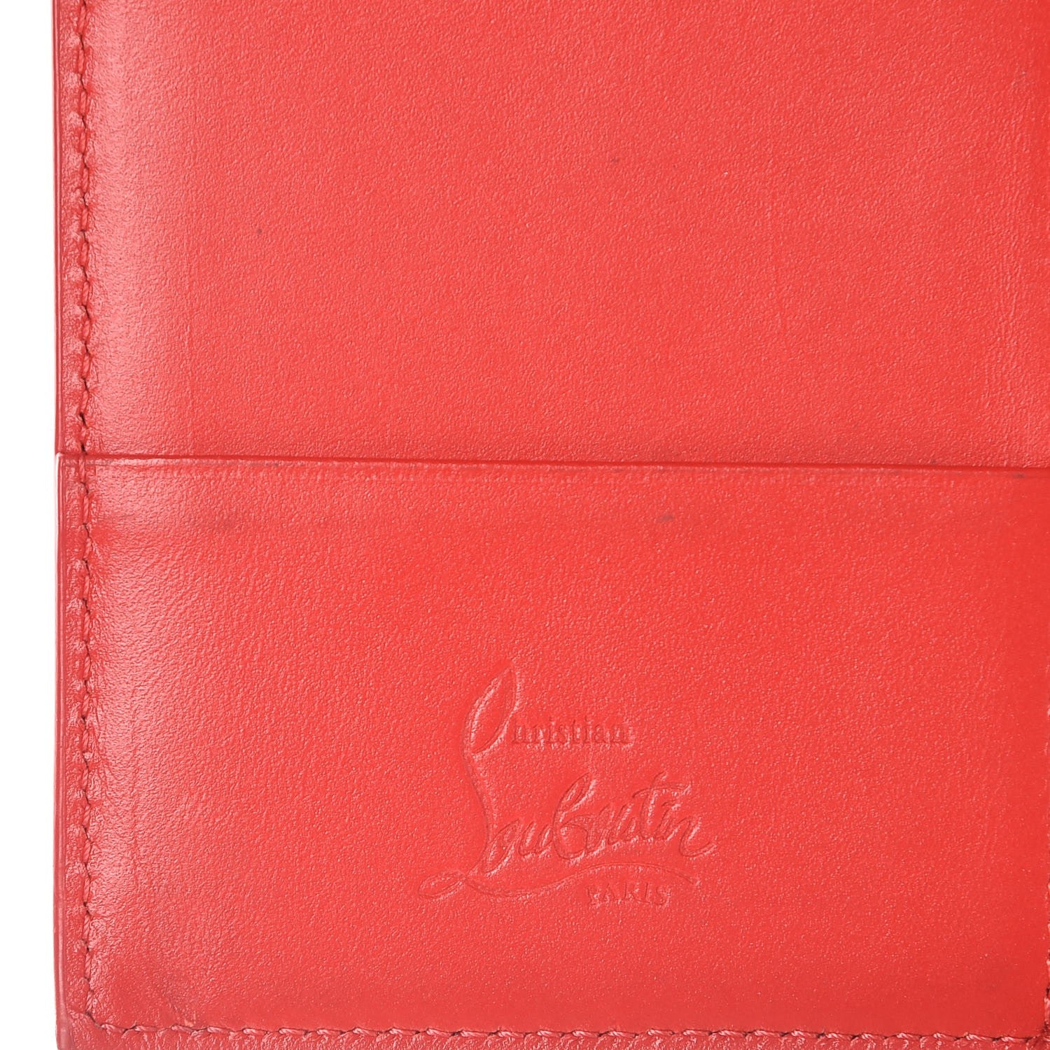 Christian Louboutin Calfskin Studded Loubipass Passport Holder Black 6 of 11