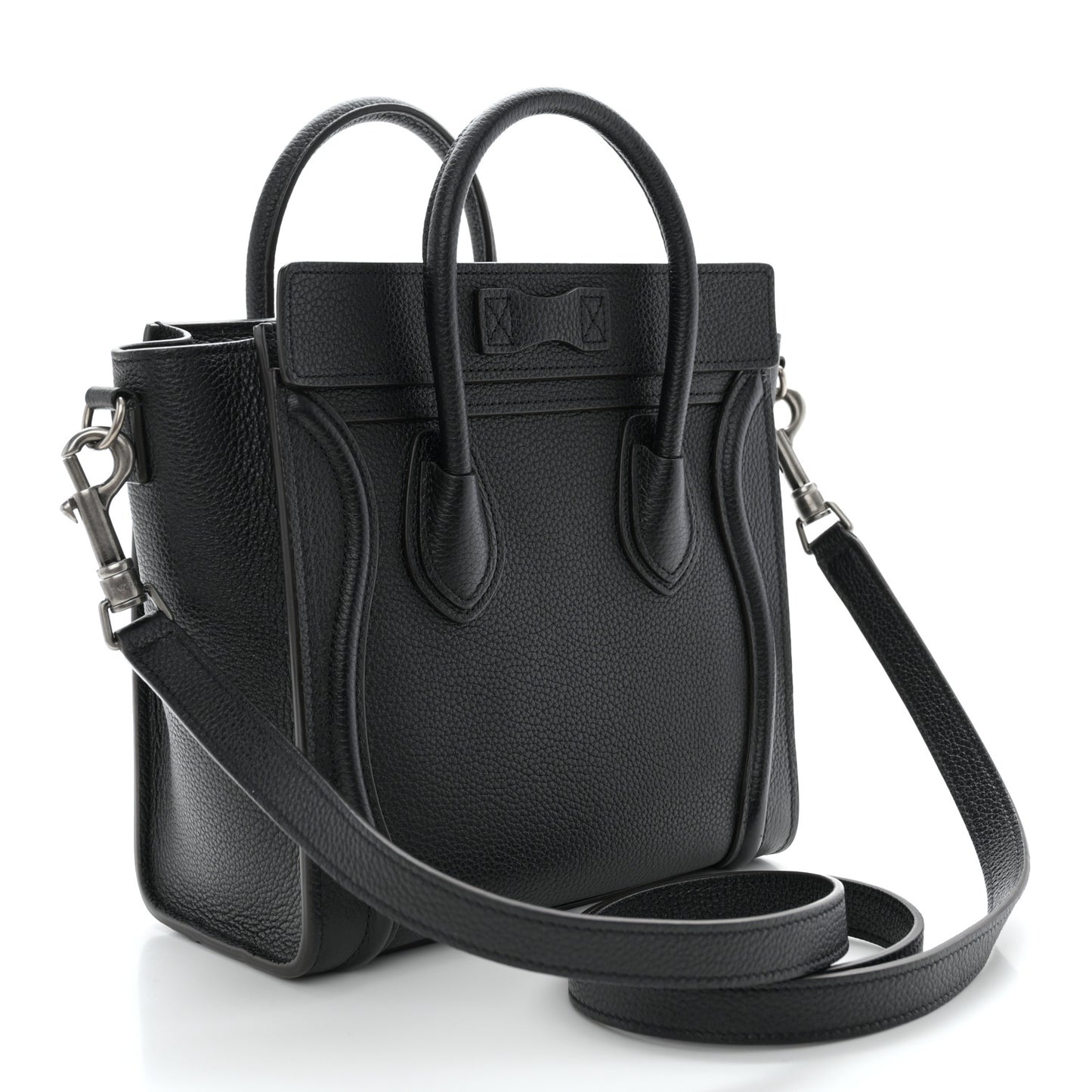 Drummed Calfskin Nano Luggage Black