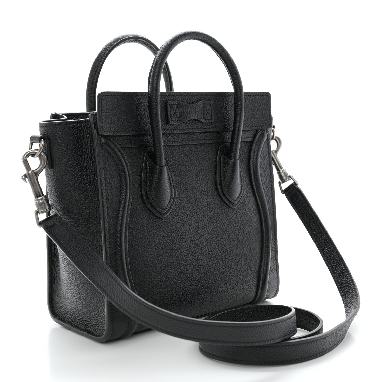 Celine Drummed Calfskin Nano Luggage Black 2 of 11