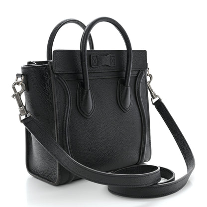 Celine Drummed Calfskin Nano Luggage Black 2 of 11